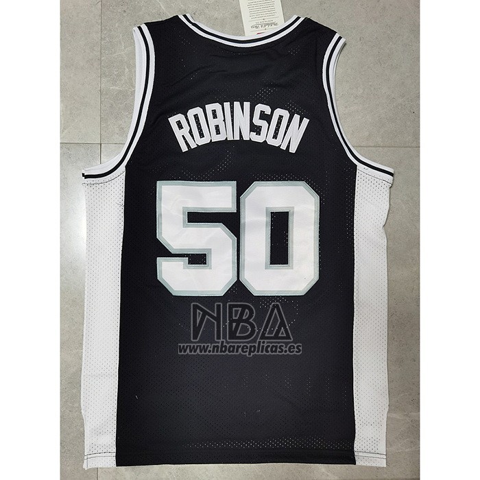 Camiseta San Antonio Spurs David Robinson NO 50 Mitchell & Ness Negro